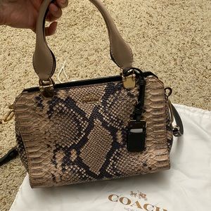 Coach Phython-Embossed Satchel